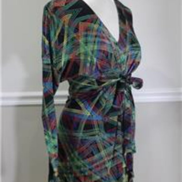 CUSTO BARCELONA LINE Abstract Print Wrap Dress - Picture 6 of 11